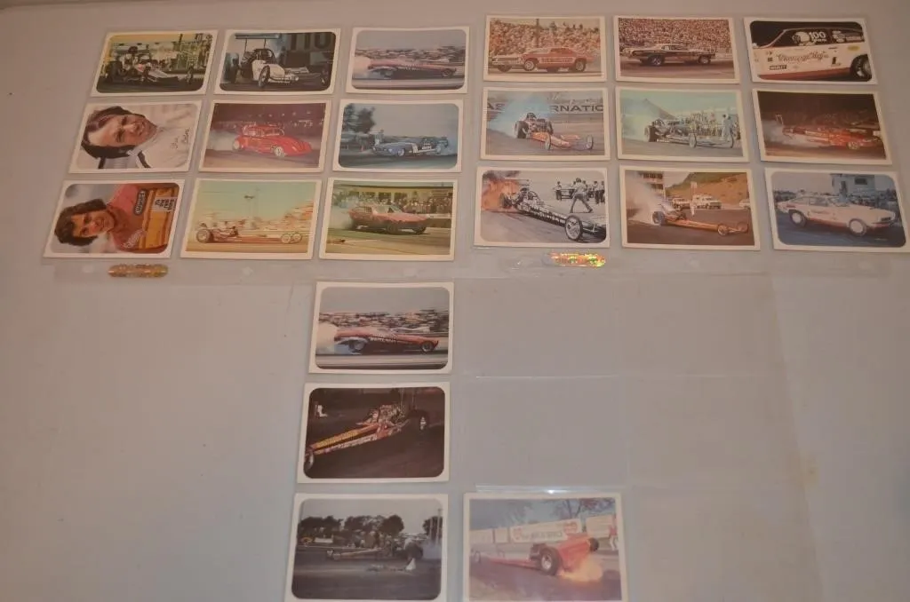Collection of vintage 1971 Fleer AHRA Official
