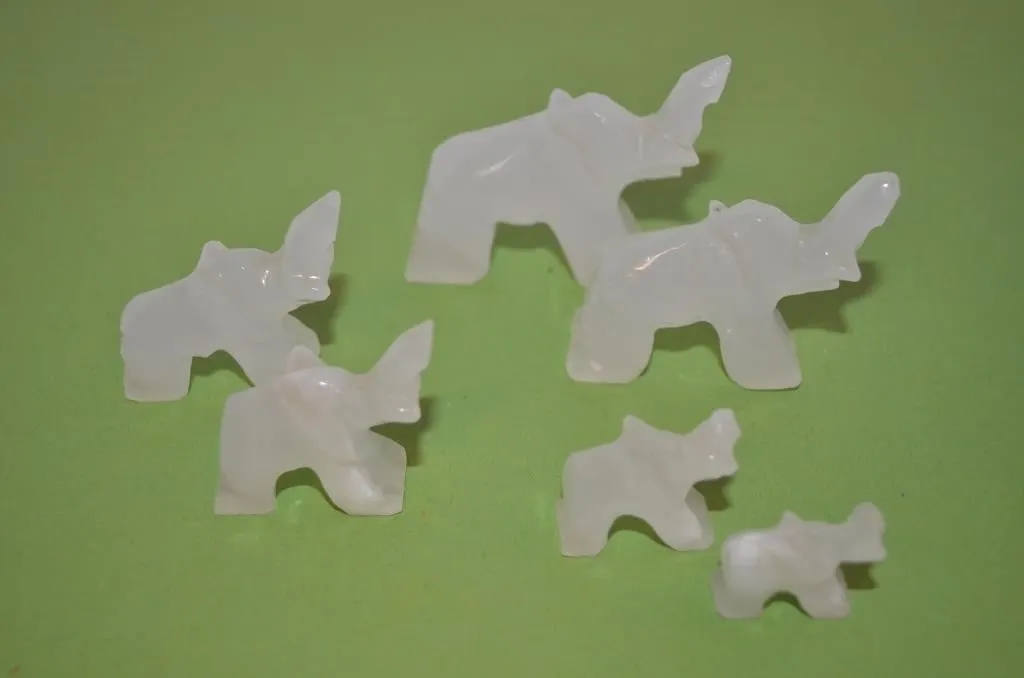 Vintage hand-carved miniature white onyx or