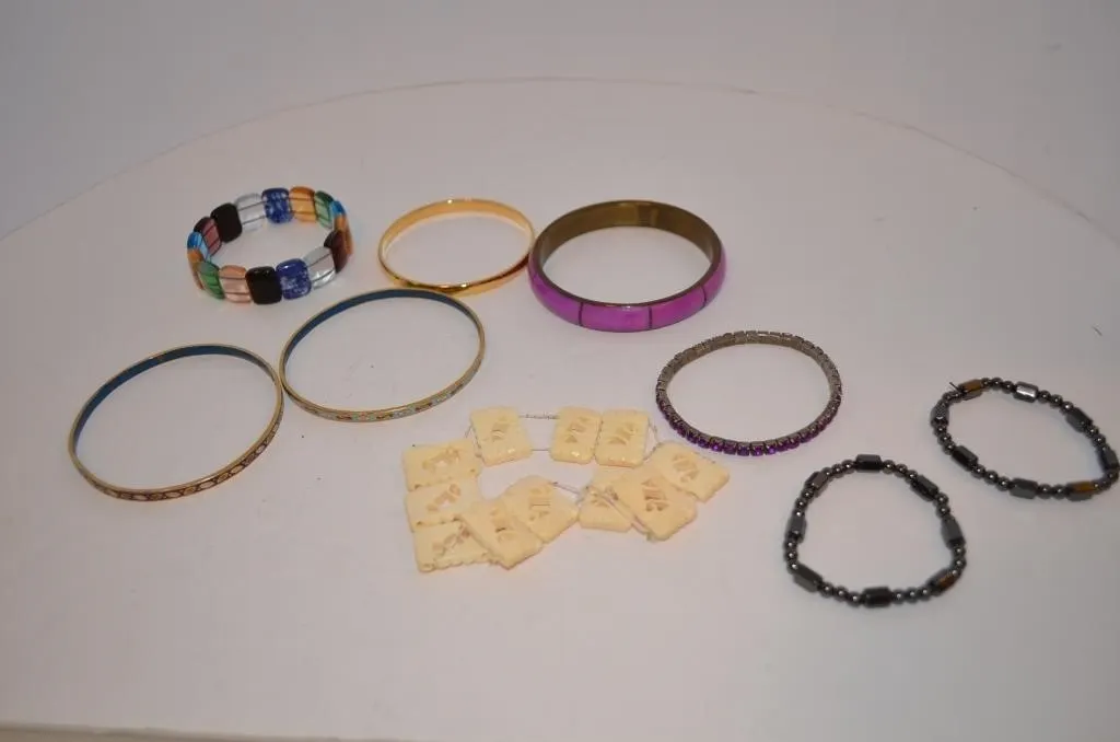 vintage-style stackable bangles, beaded bracelets