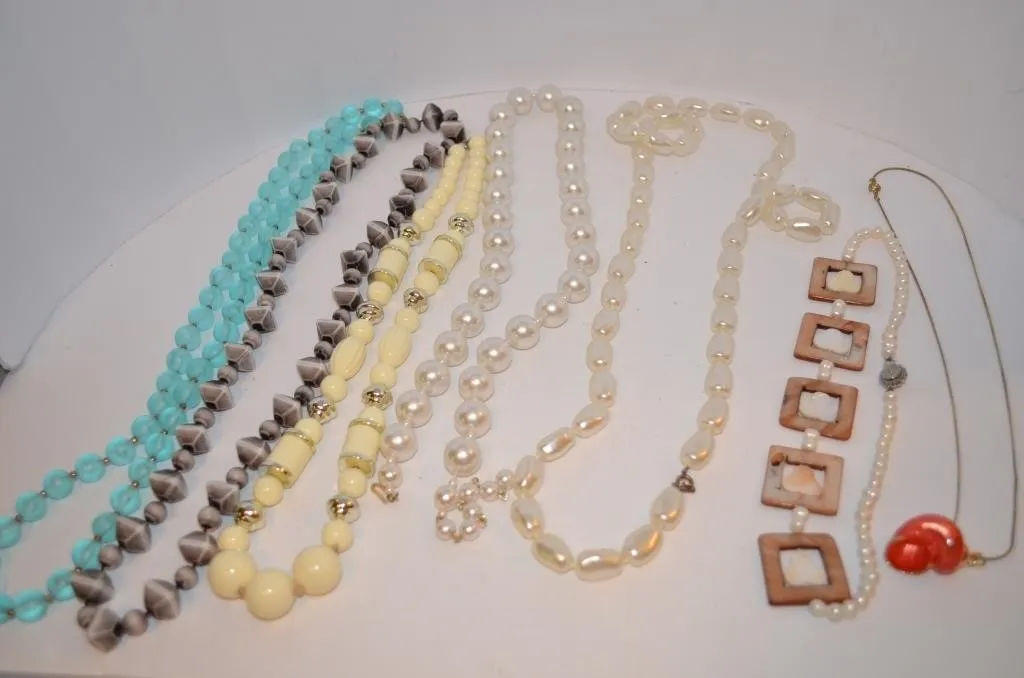 Costume jewelry features a collection of