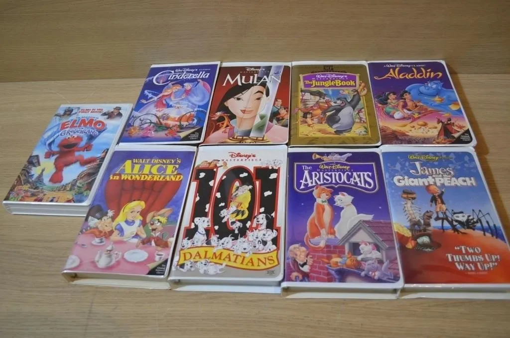 Children's movie VHS tapes in their classic