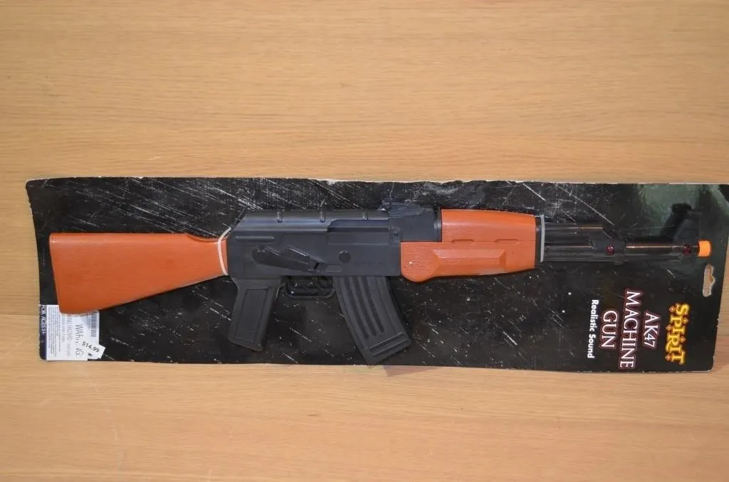 Plastic Spirit-branded AK-47 toy machine gun