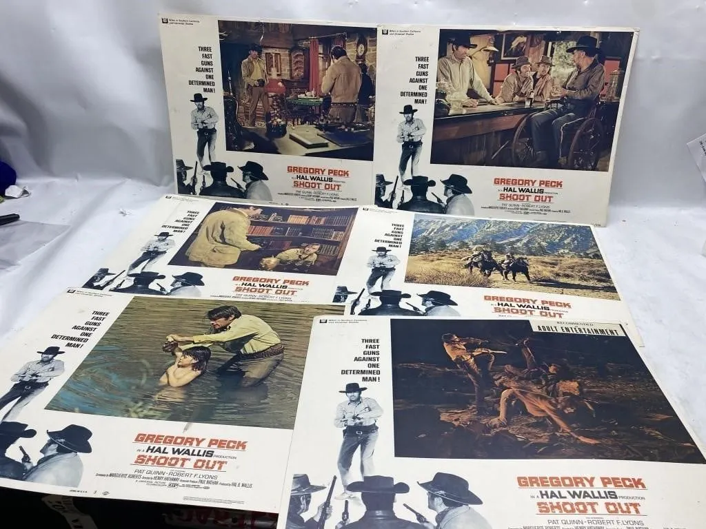 Gregory Peck 'Shoot Out' Lobby Cards (6)