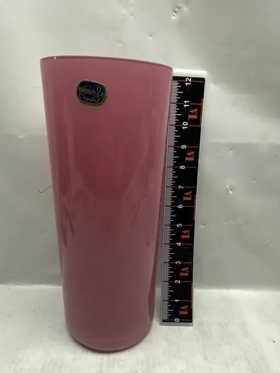 Pink Bohemia Crystal Vase, Made in Czech Republic