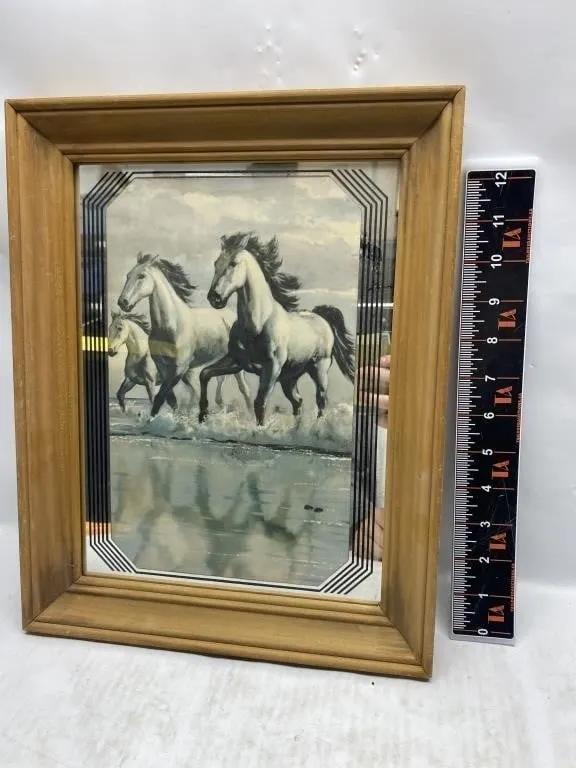 Framed Print of Running White Horses