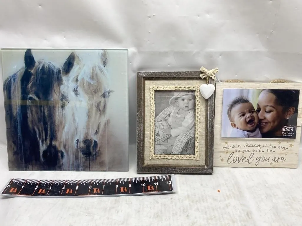 Horse Art Panel & Picture Frames Lot