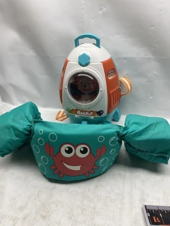 Rocket Toy Backpack & Crab Puddle Jumper Floaties