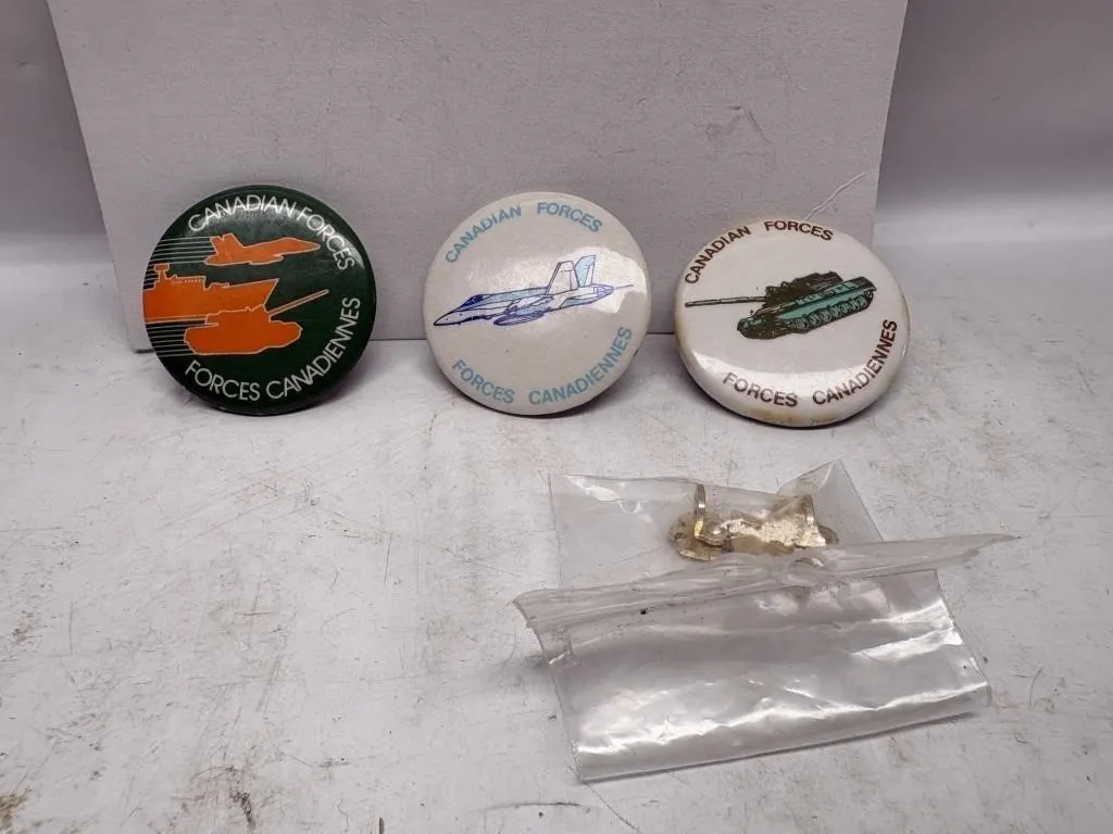 Canadian Forces Pins/Buttons Lot with Extra Clasps