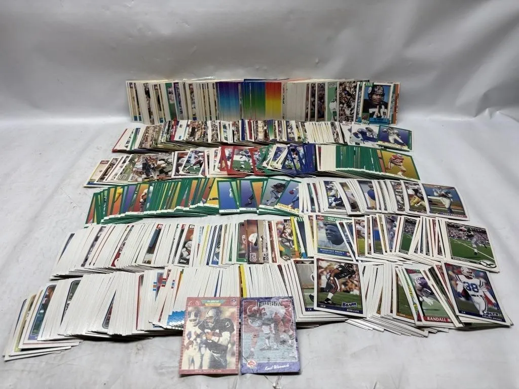 Large Lot of 1990s NFL Football Trading Cards
