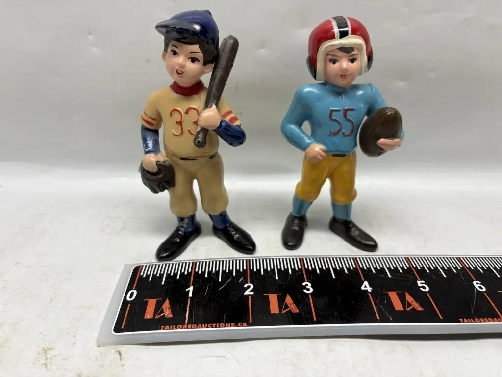 Vintage Hard Plastic Baseball & Football Player