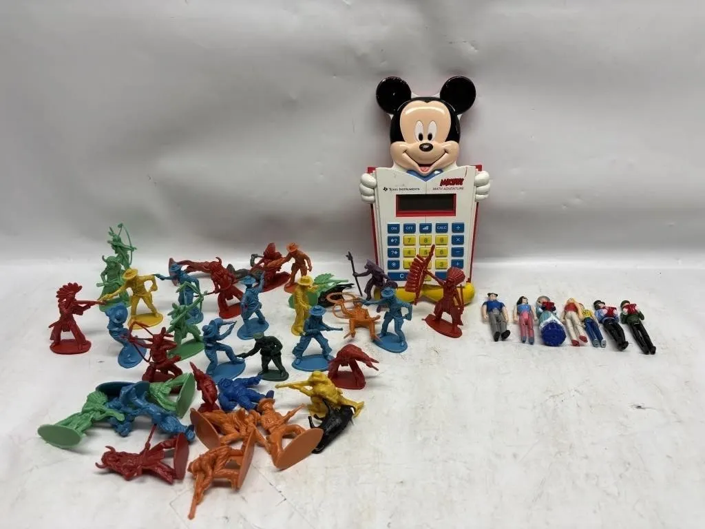 Toy Figures Lot: Cowboys, Indians, Mickey
