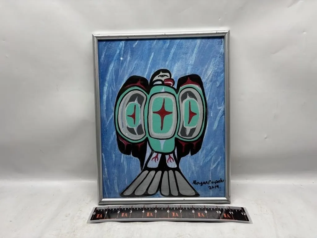 Framed Indigenous Thunderbird Painting by Morgan