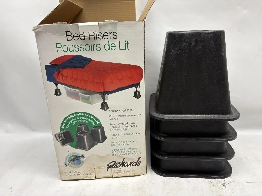 Richards Bed Risers Set of 4, Black