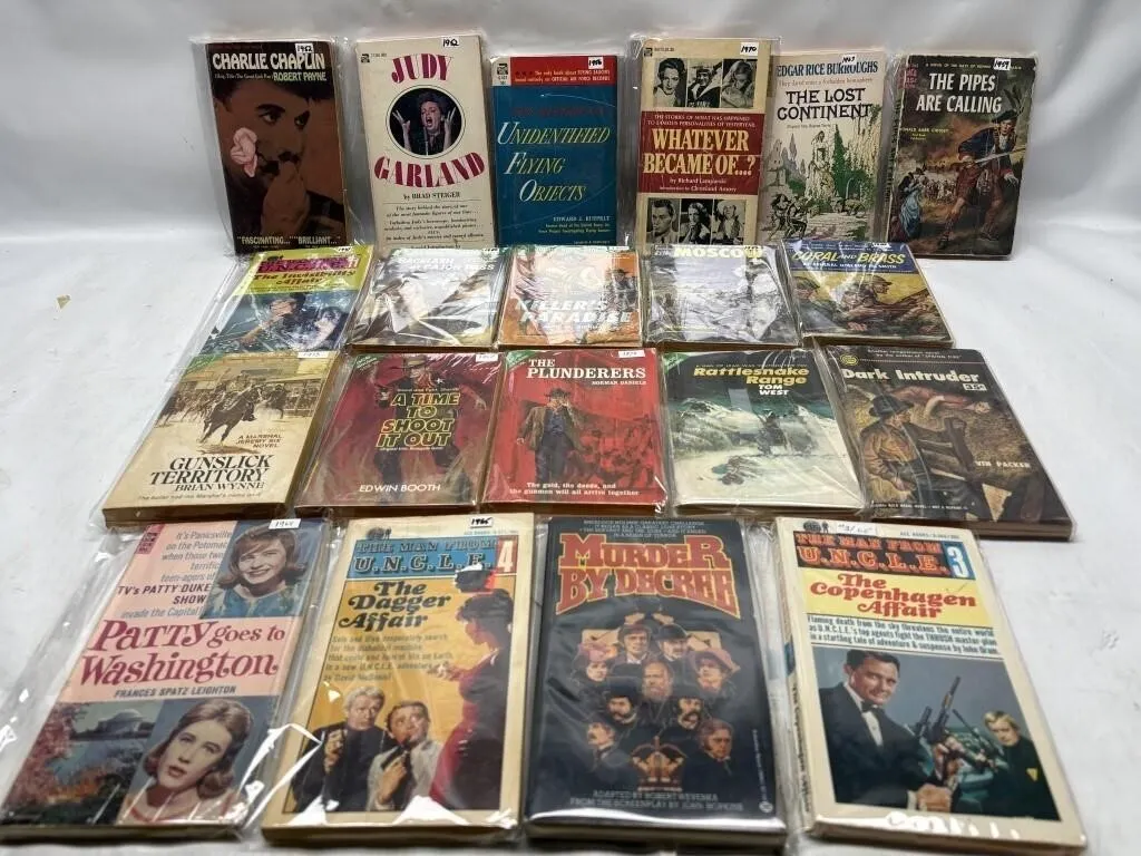 Vintage Paperback Book Lot – Westerns, U.N.C.L.E