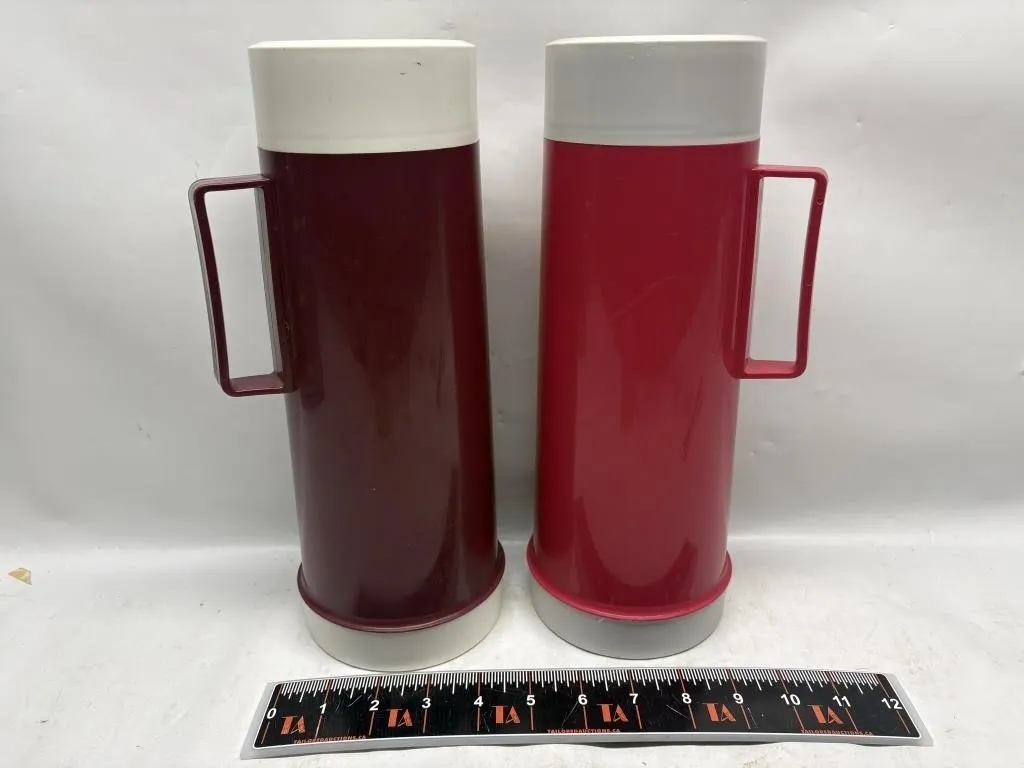 Pair of Vintage Thermos Brand Insulated Bottles