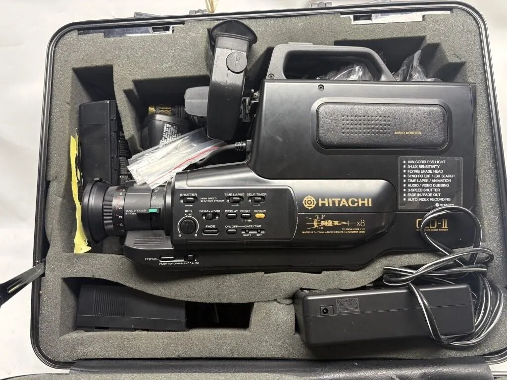 Hitachi VHS Camcorder w/ Case & Accessories