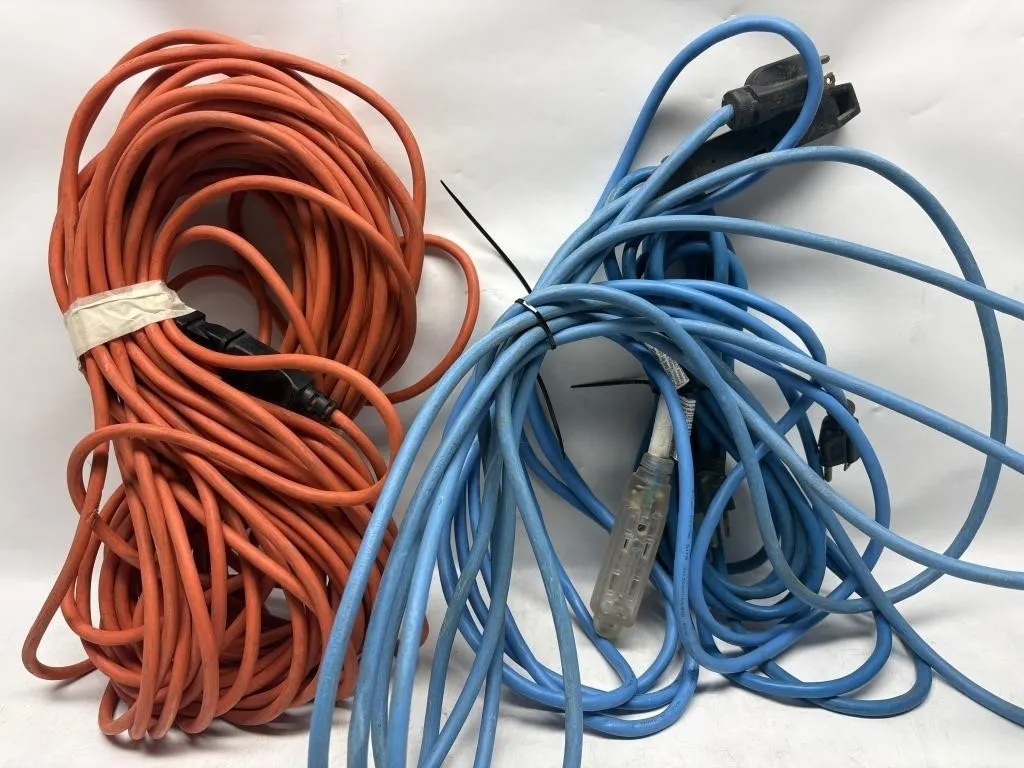 Orange & Blue Extension Cords, 100ft+