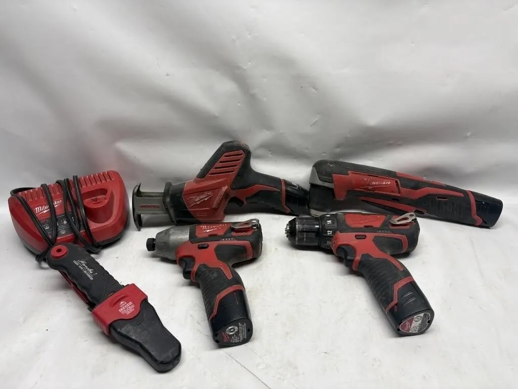 Milwaukee M12 Cordless Tool Lot: Drill, Impact,