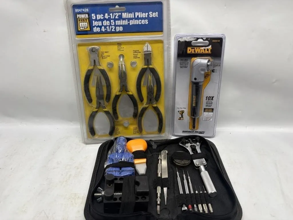 Mini Plier Set, DeWalt Right Angle Attachment &