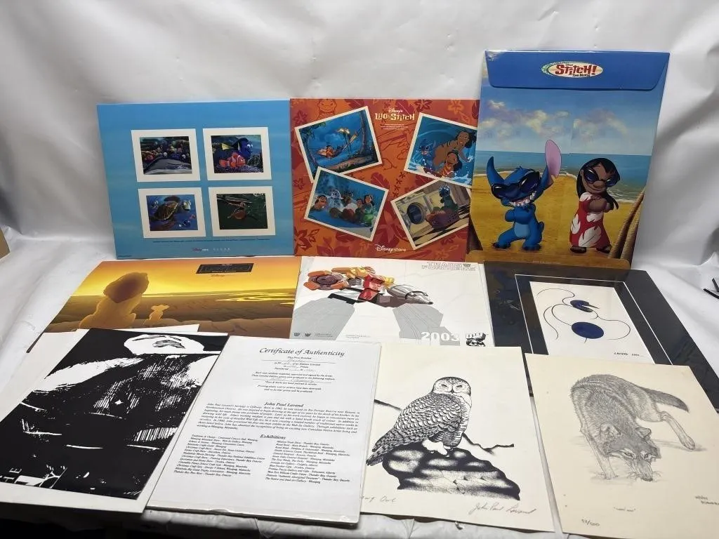 Disney Store Lithographs, Transformers & Wildlife
