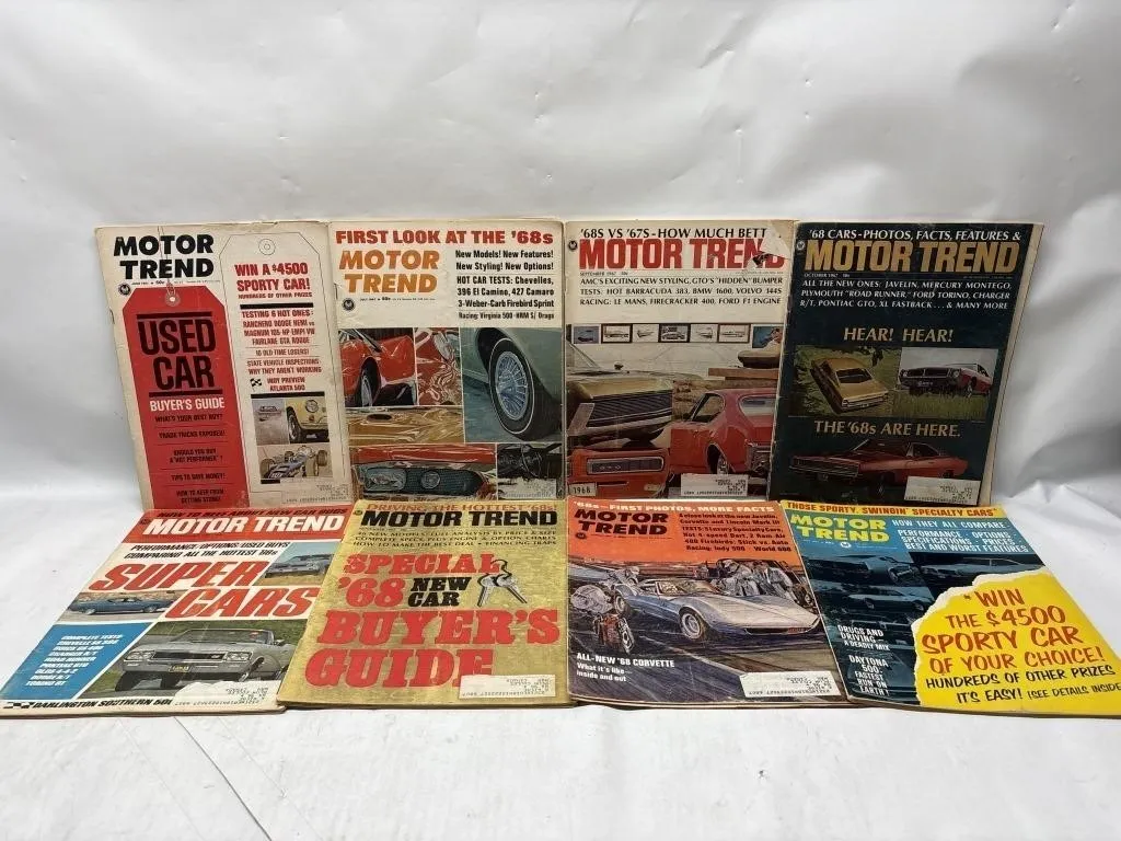 Motor Trend Magazine Lot, 1967-1968 (8 Issues)