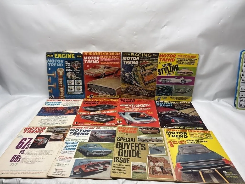 Lot of 15 Vintage Motor Trend Magazines 1966-67