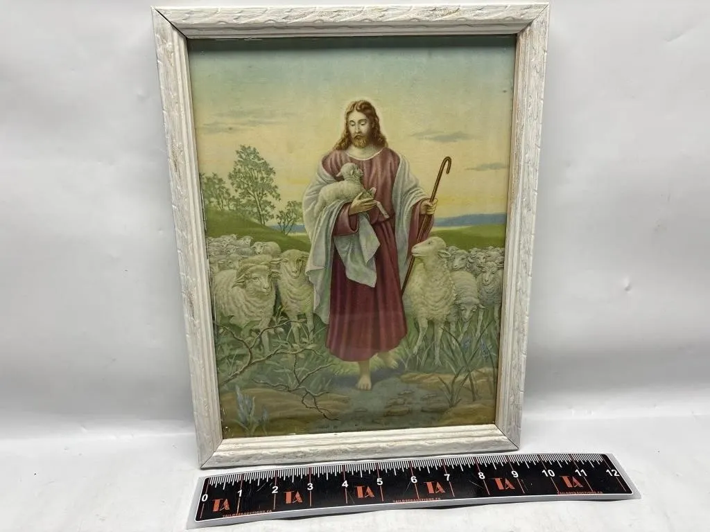 Framed Print – The Good Shepherd with Sheep