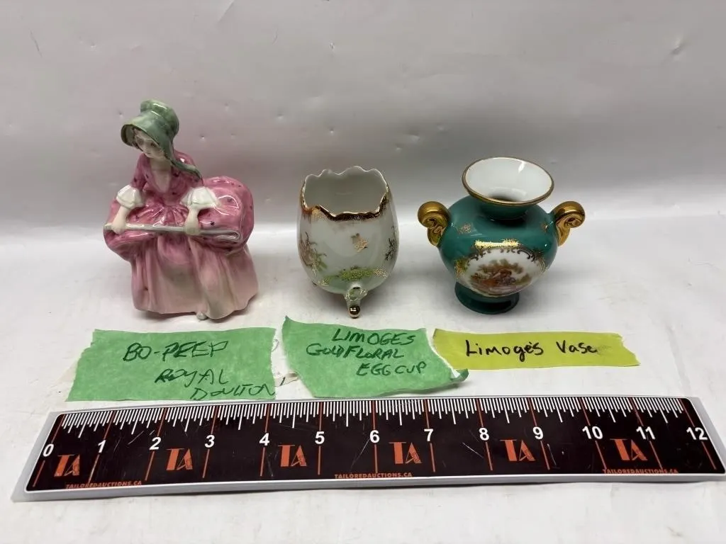 Royal Doulton Bo-Peep, Limoges Egg Cup & Vase