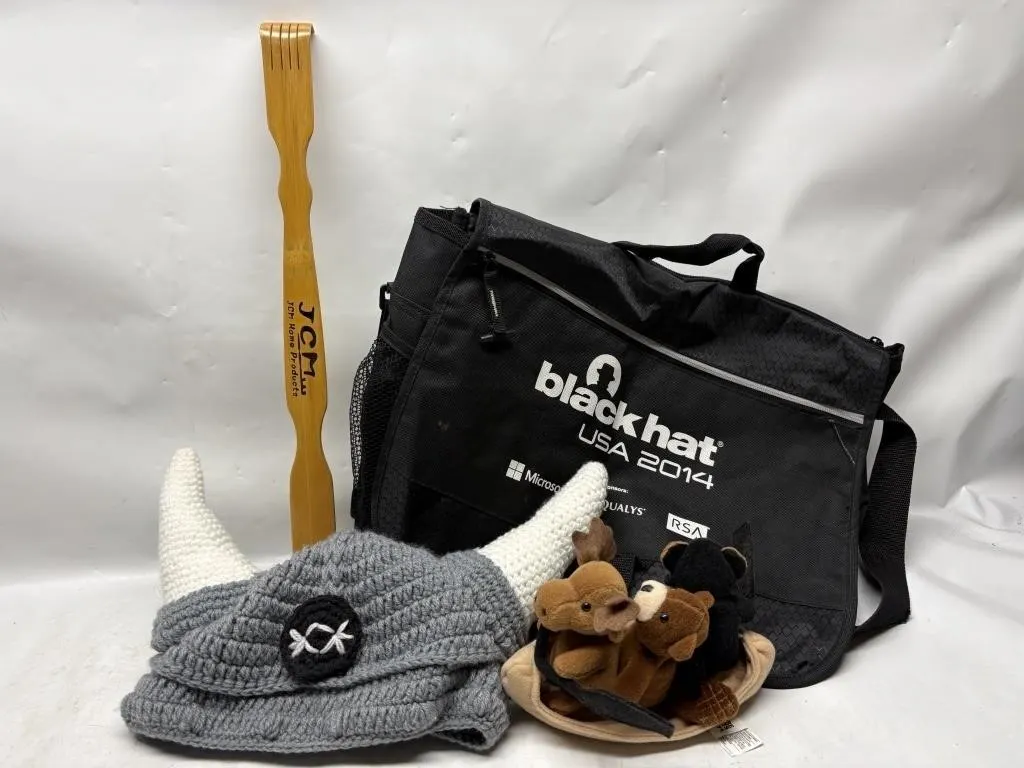 Black Hat USA 2014 Bag, Viking Hat & Plush Toys