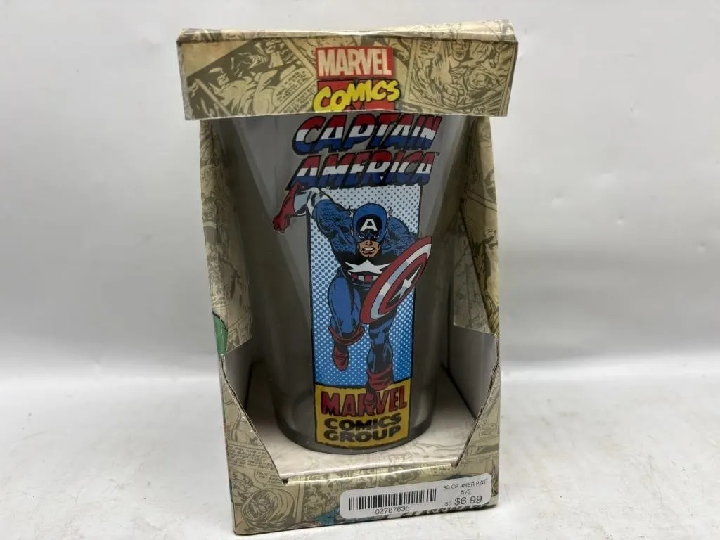 Marvel Comics Captain America Glass, 16 oz.