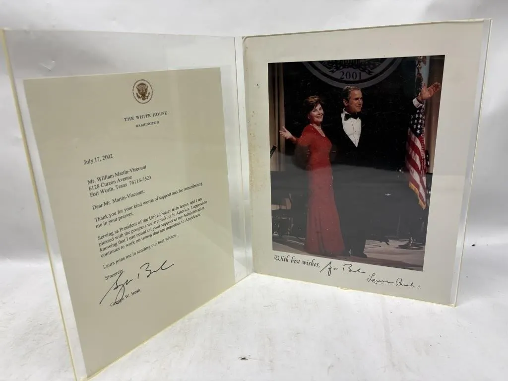 Signed George W. Bush & Laura Bush Photo & Letter