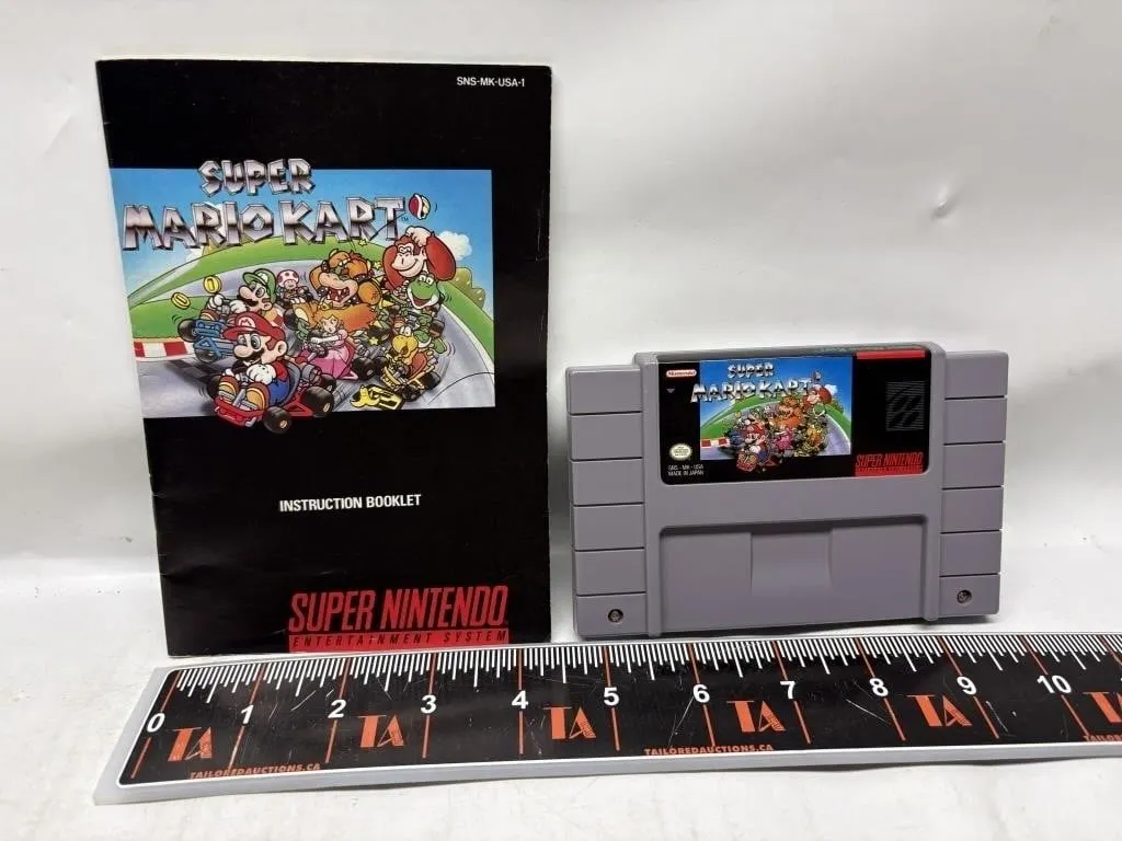 Super Mario Kart SNES Cartridge with Manual