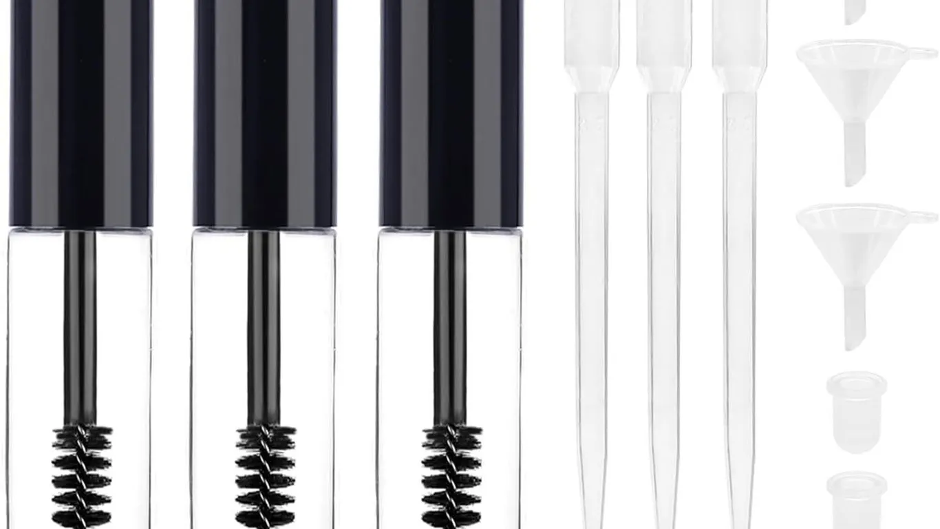 New 3pcs Empty Mascara Tubes with Wands (Black)