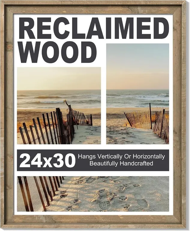 New $120 24x30 Picture Frame, Reclaimed...