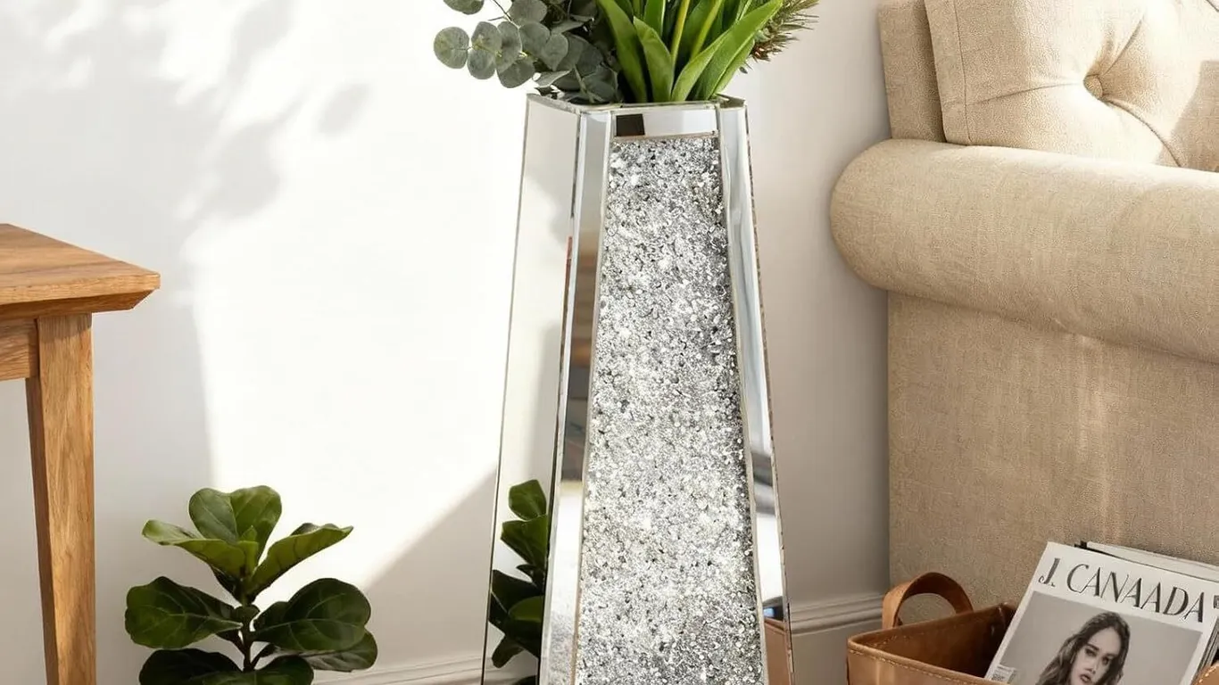 New $200 SHYFOY Large Floor Vase, 30" Crushed...