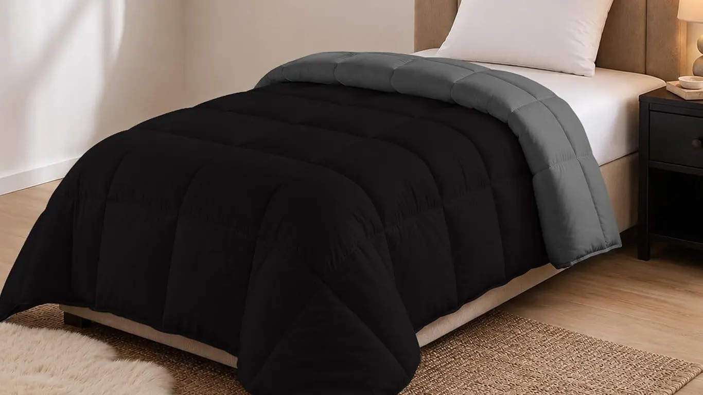 * $33 Twin 64x88 Bedding Duvet Insert Black/Grey