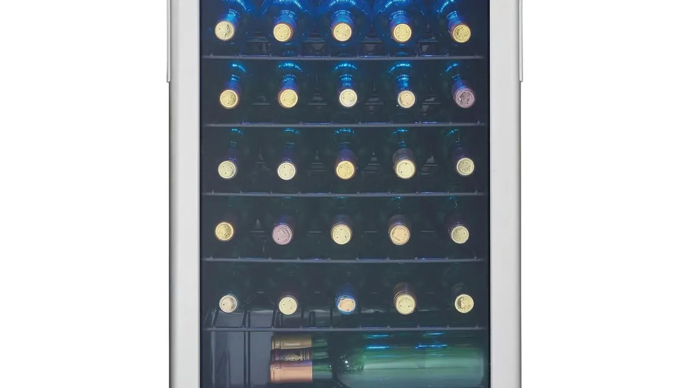 * $555 Danby 35-bottle Black/Silver Wine Cooler...