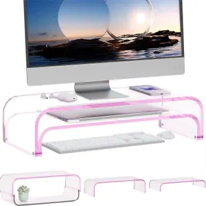 New $70 Acrylic Dual Monitor Stand Riser, 2...