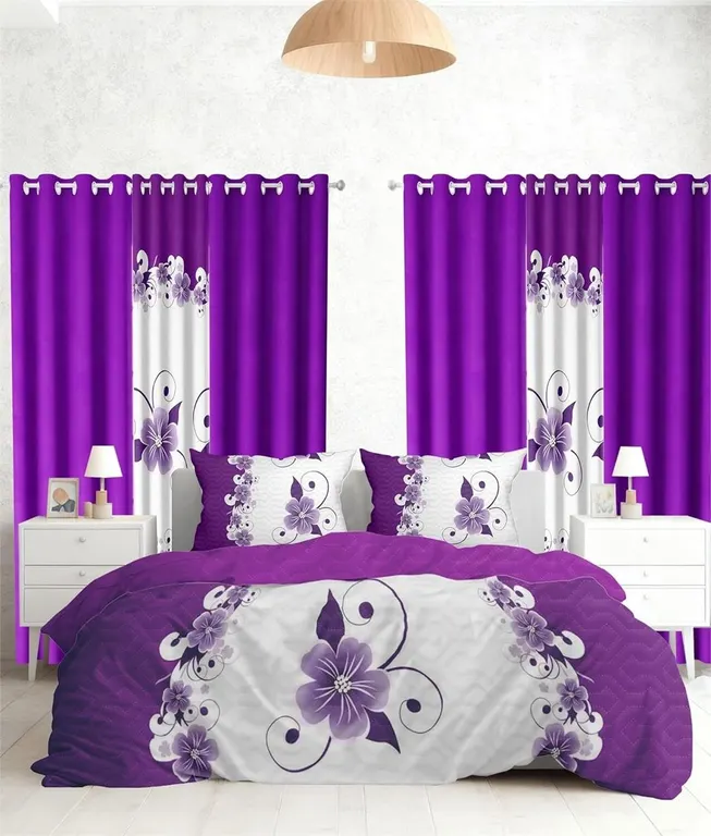 New $170 California King Purple Bedspread Set