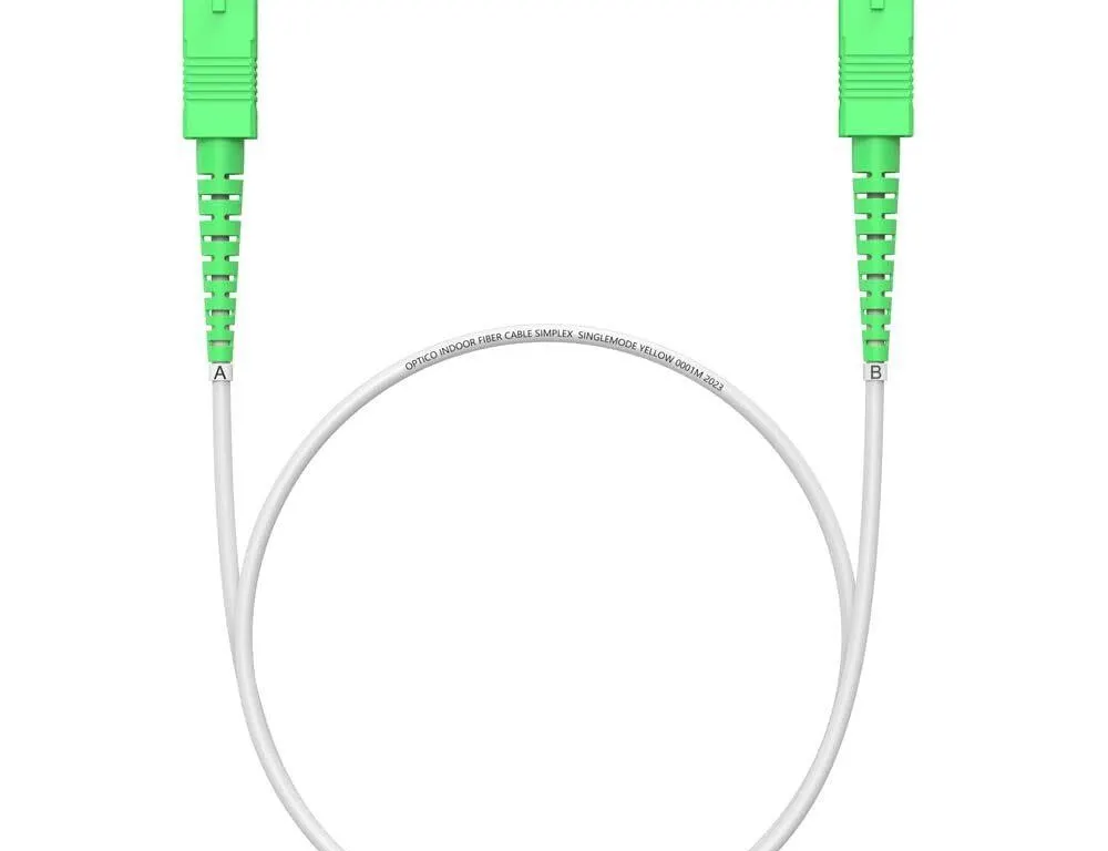 New SCA to SCA OS2 Fiber Patch Cable 3m White