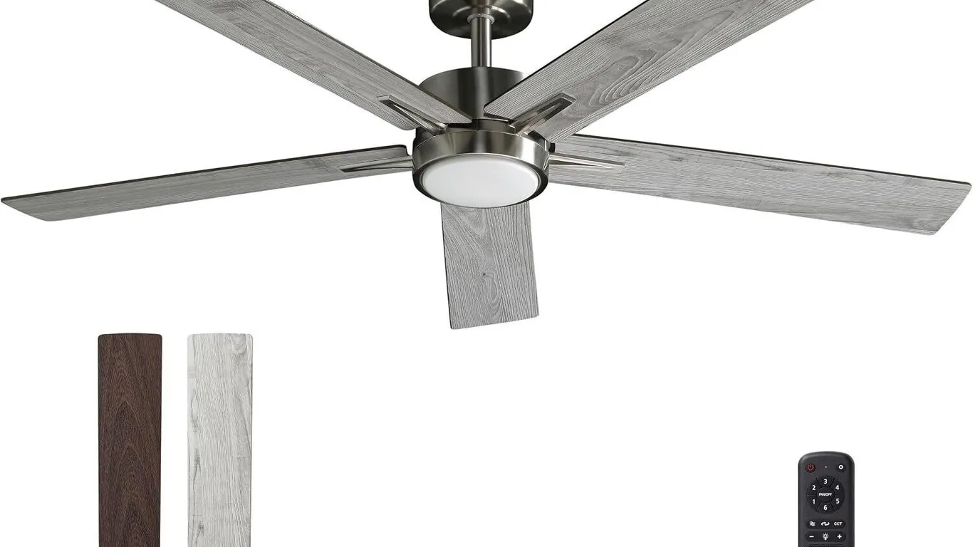 New $150 Brushed Nickel Ceiling Fan with Remote