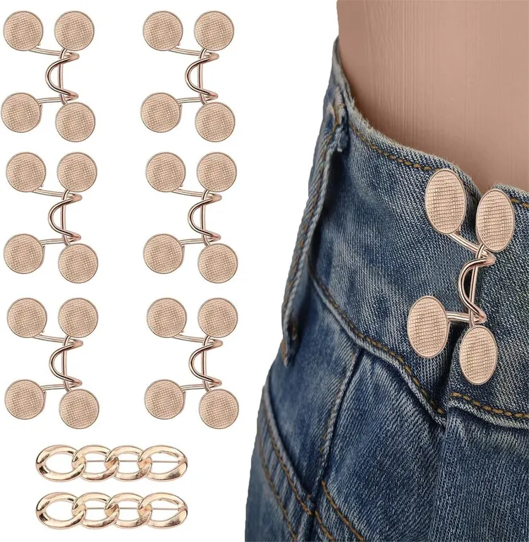 New Pant Tightener Pins, Zinc Alloy Clips, Gold