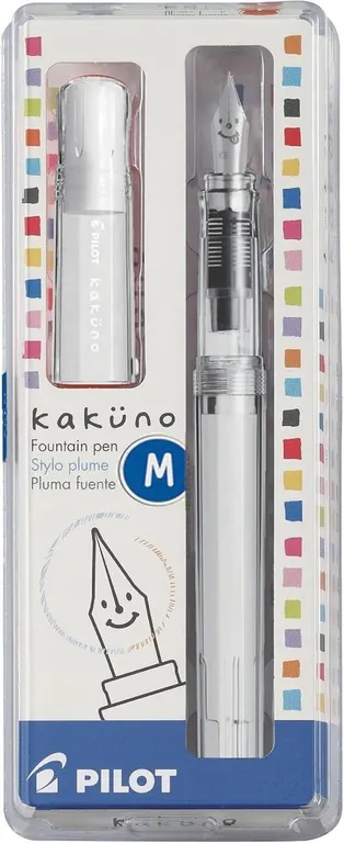 New USED PILOT Kakuno Fountain Pen, Clear Barrel
