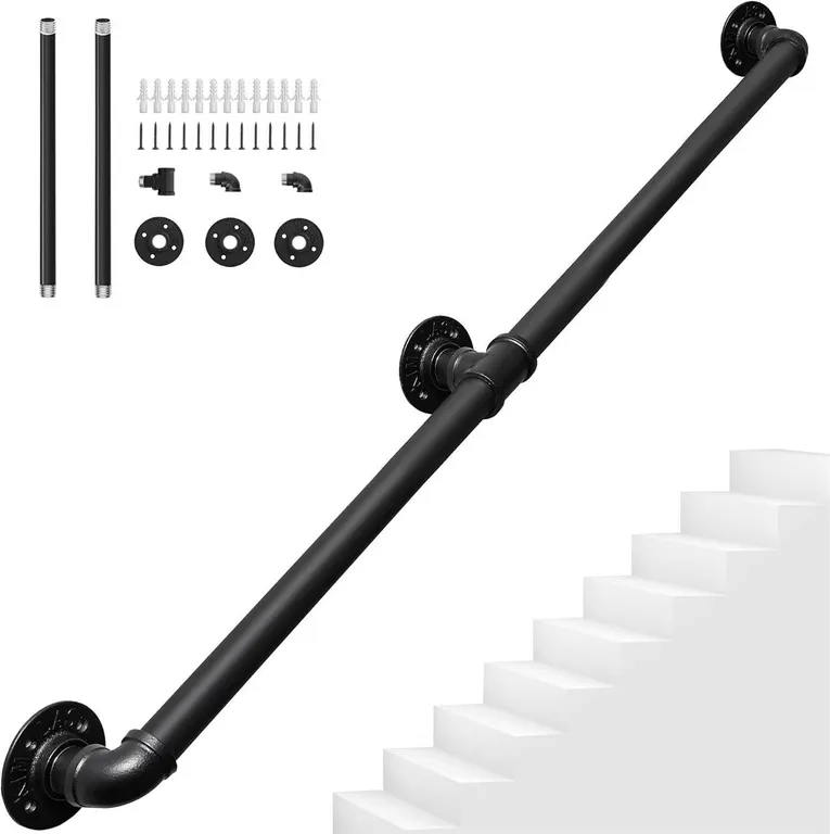New $80 (6.6ft) BQKOZFIN Stair Handrail, Black
