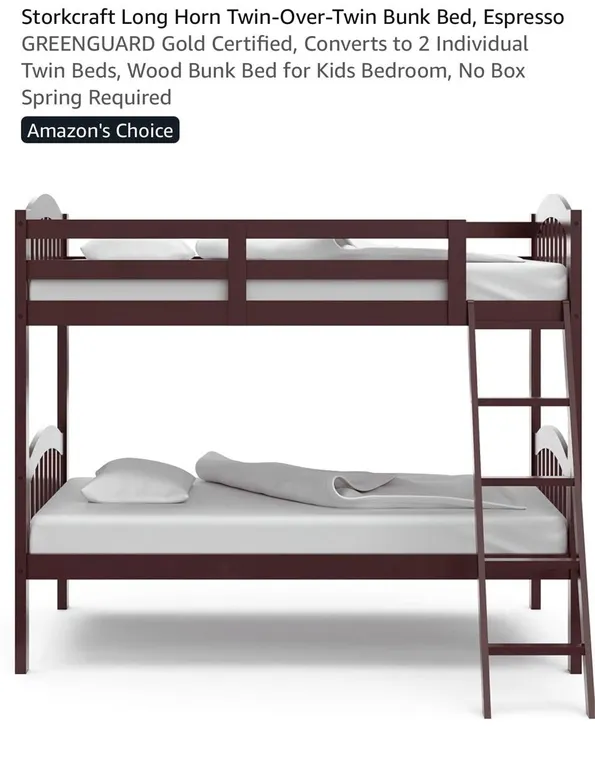 MISSING $312 Espresso Bunk Bed