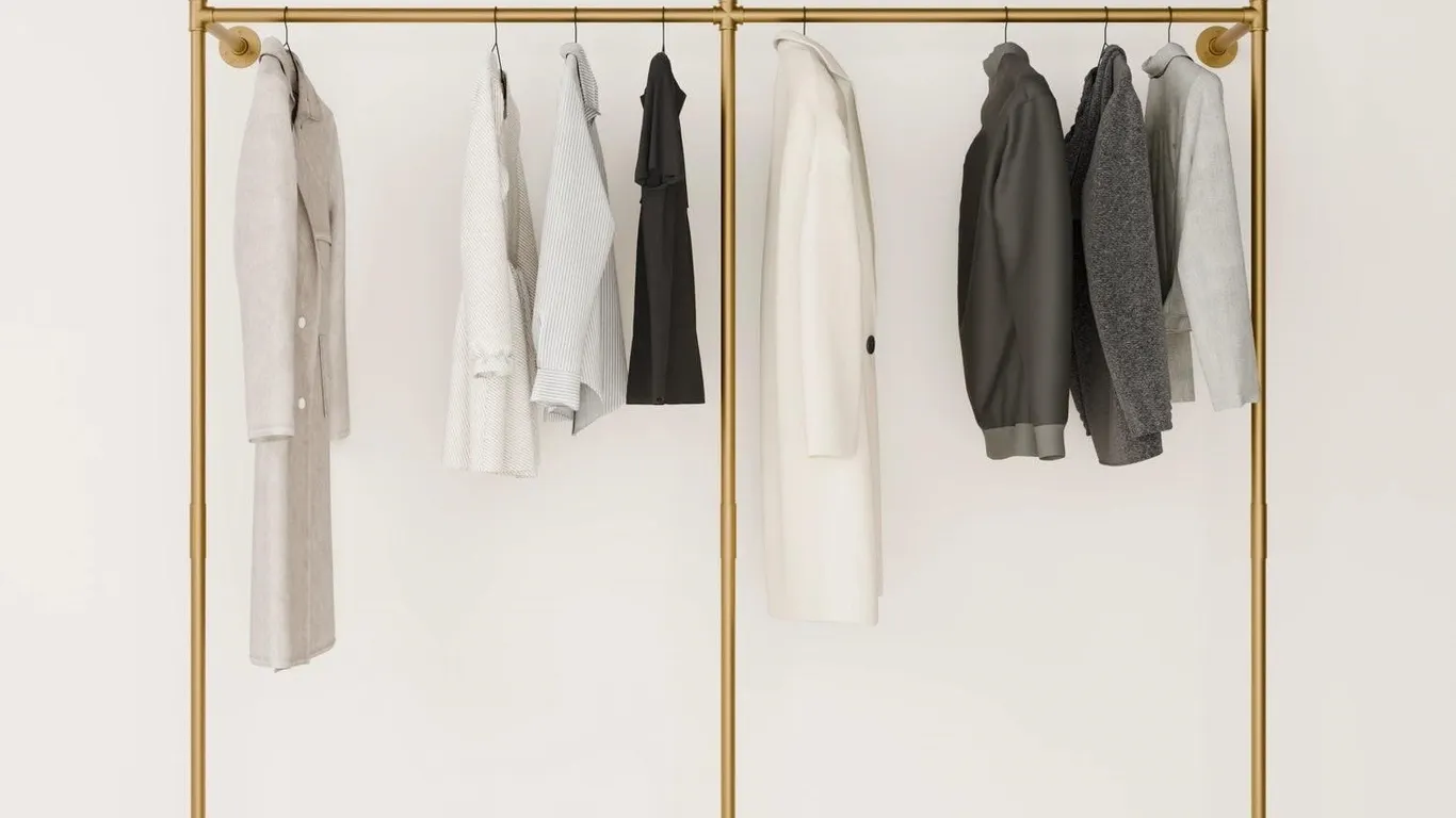 SEALED $230 Wall Mounted Clothes Rail