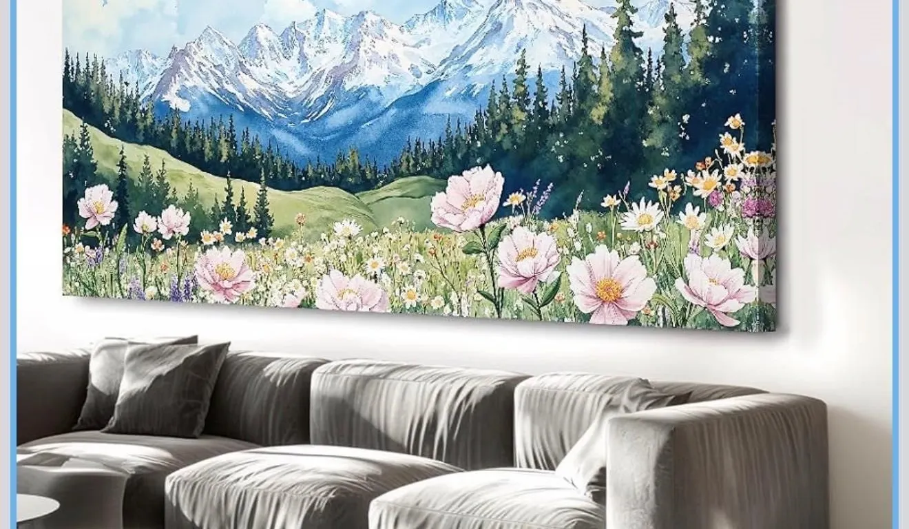 $80 (100x50cm) Modern Sea of Flowers Reflecting