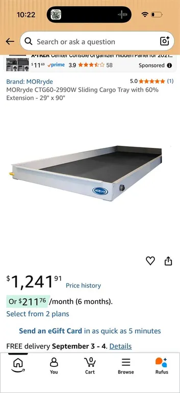 NEW $1200 35�x90� MORryde Cargo Tray