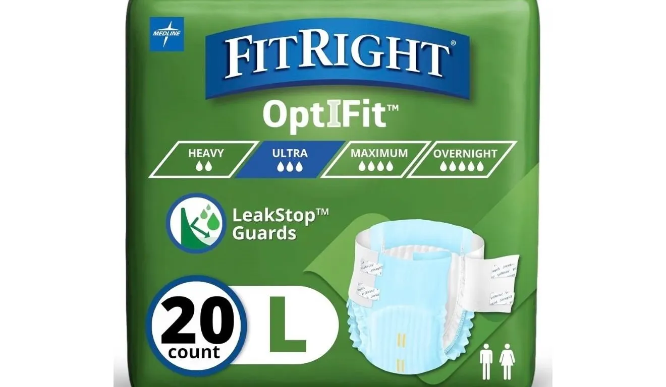 NEW $136 (L) FitRight Ultra Adult Briefs with Tabs