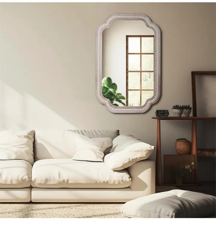 $190 36x24'' Scalloped Wooden Bathroom